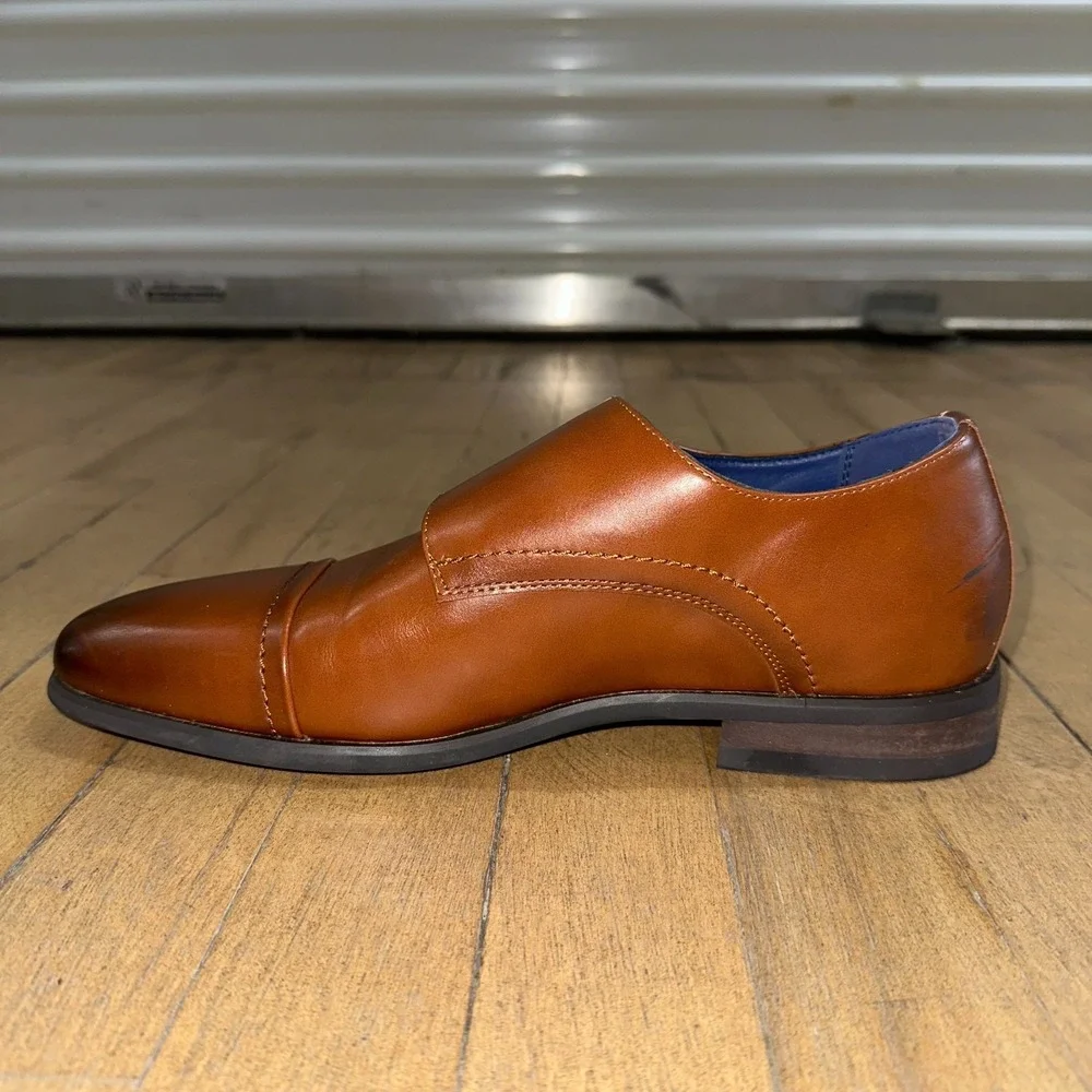 Bruno Marc Hutchingsonwide 2 Formal Shoes Mens 6.5 Brown Leather Monk Strap‎